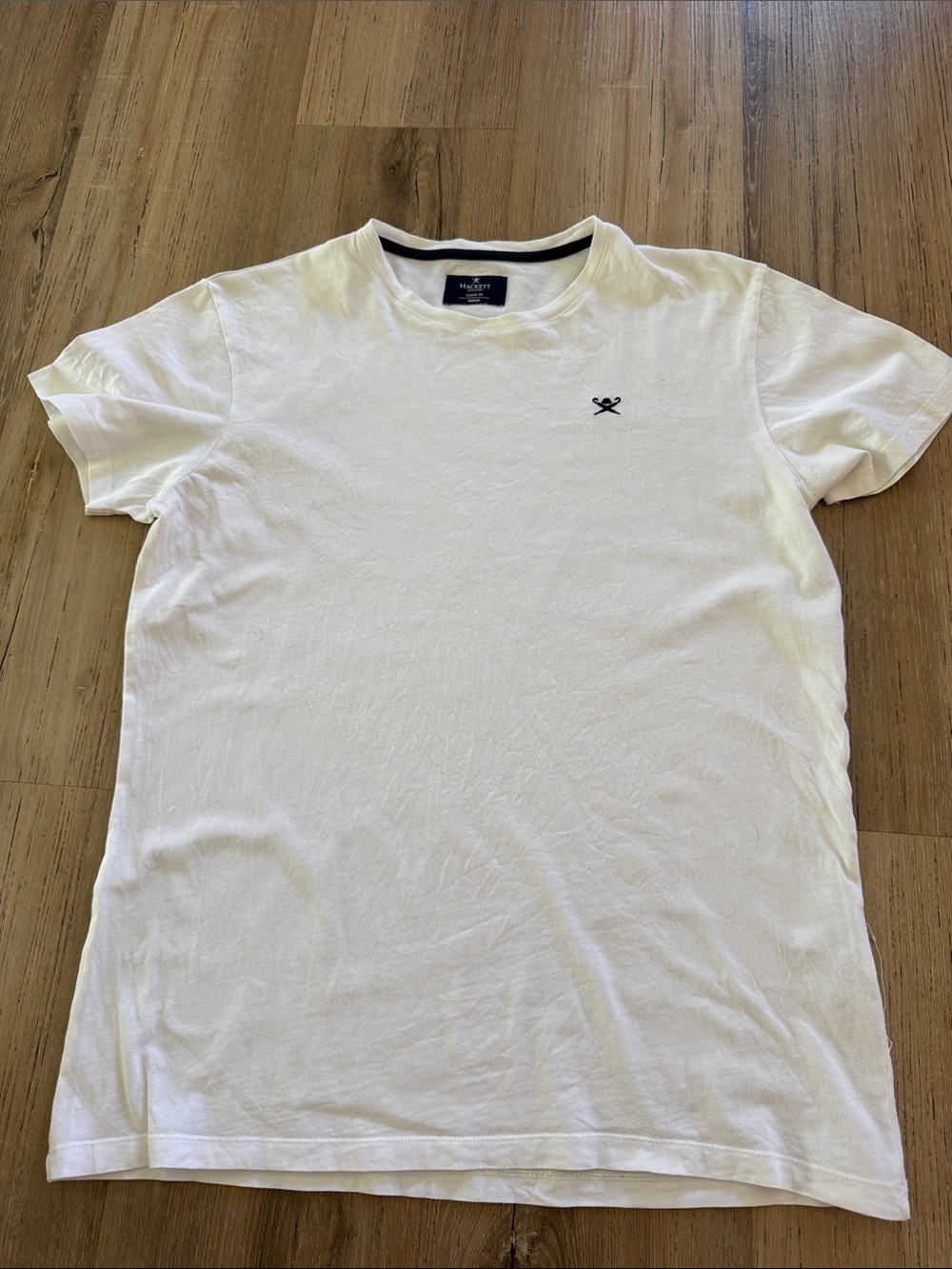 Hackett White Short Sleeve Crew Tee with Navy Chest Logo